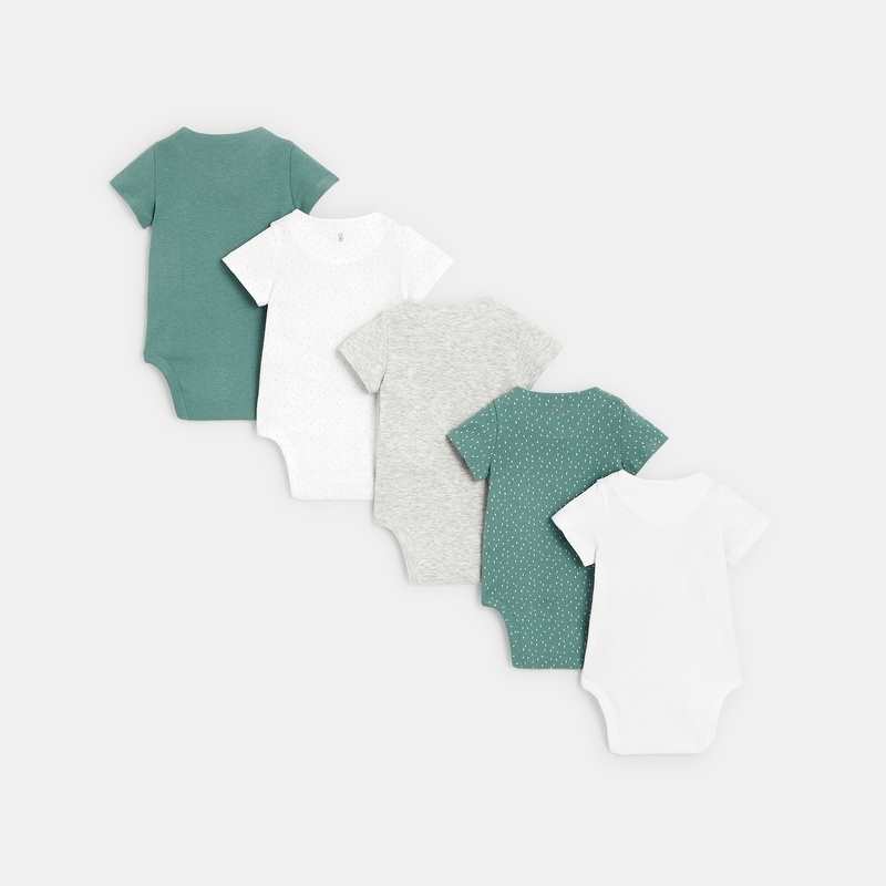 Body croisé (lot de 5) vert naissance