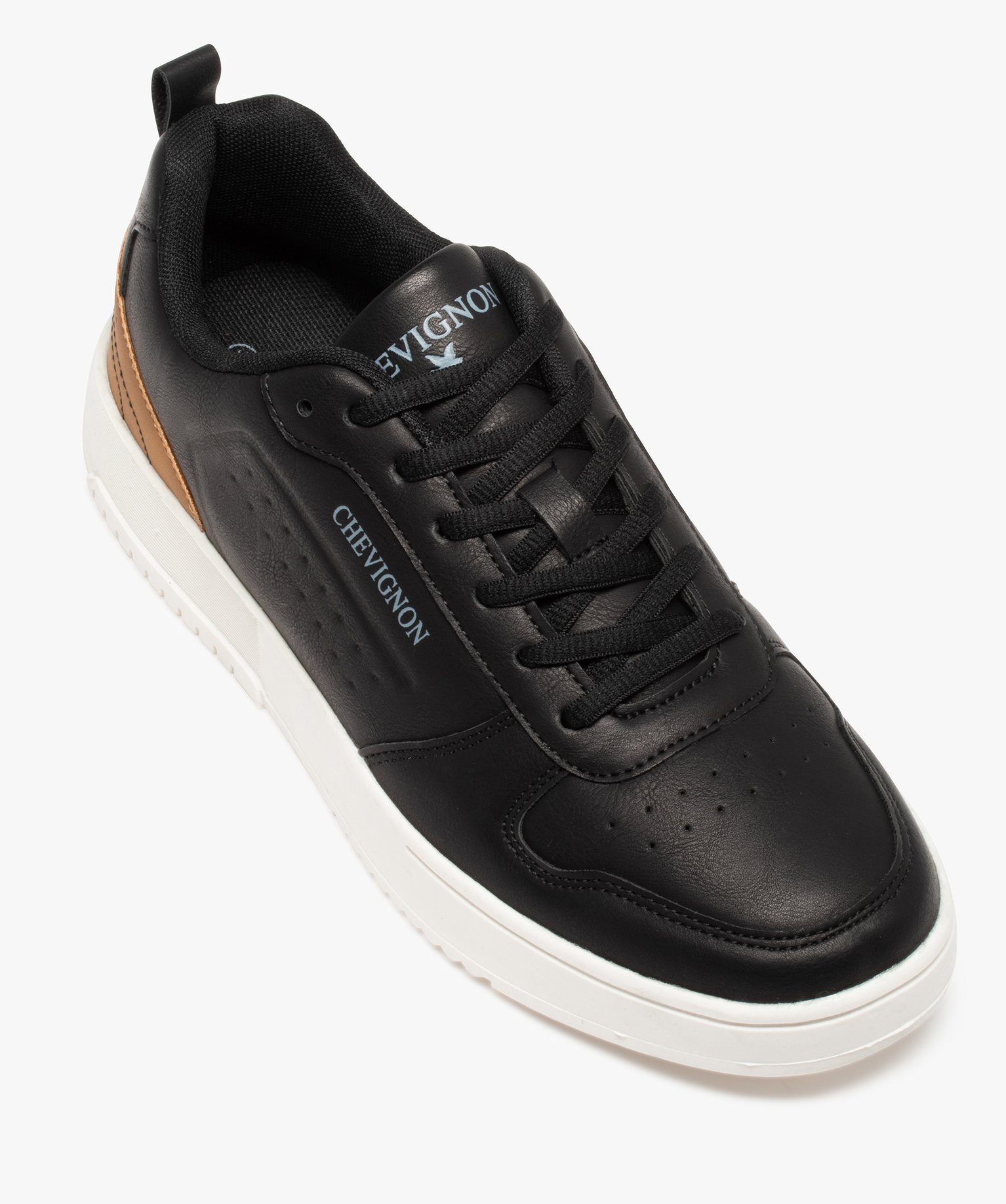 Baskets homme unies à semelle contrastante – Chevignon noir | GEMO