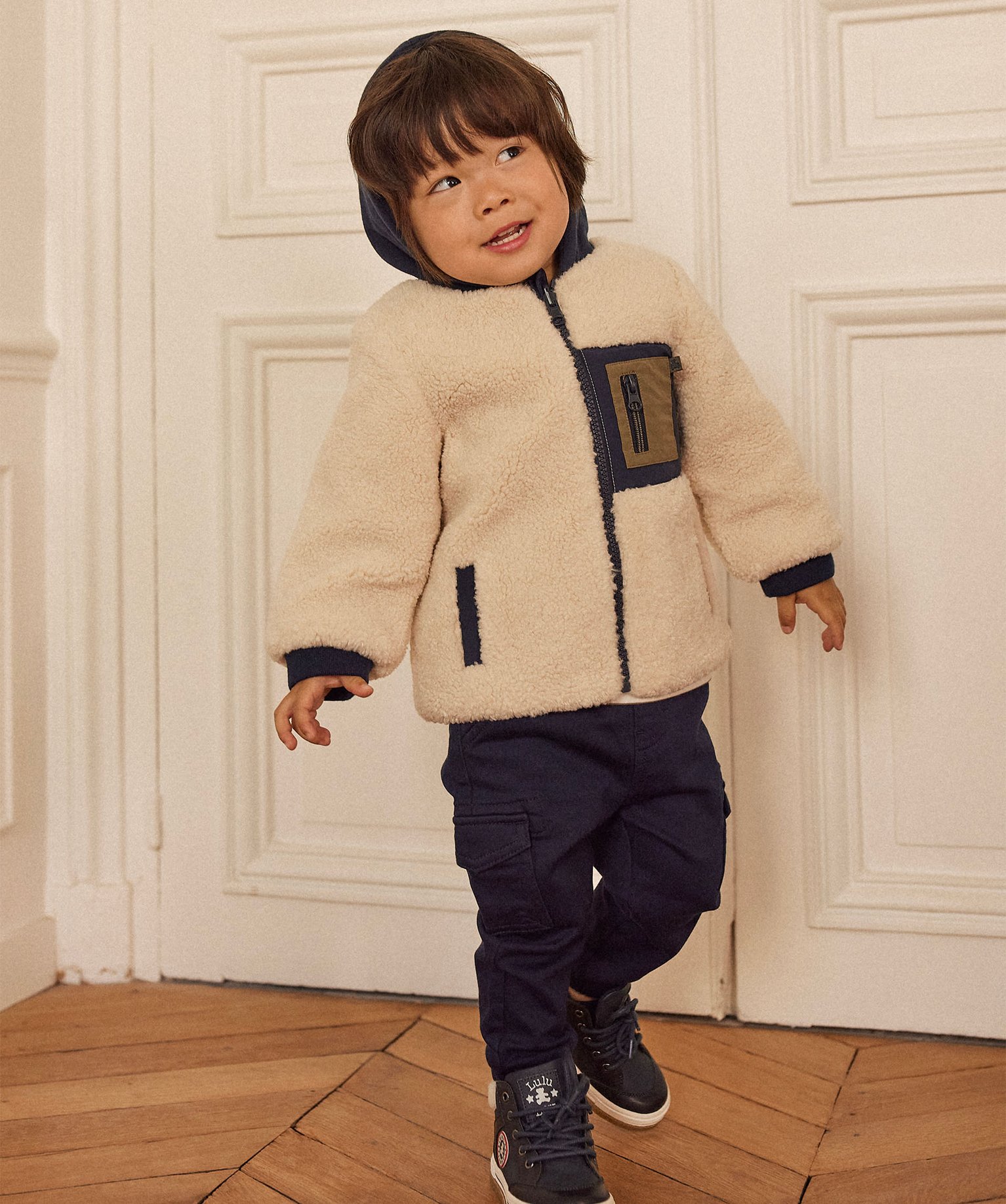 Blouson réversible à capuche bébé Garçon - LuluCastagnette ecru | GEMO