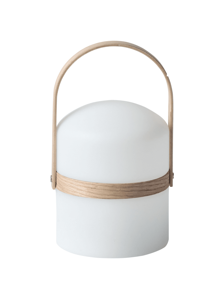 Beliani LED-Tischlampe für den Außenbereich ESTERO in Weiß/Heller Holzfarbton günstig kaufen onesize