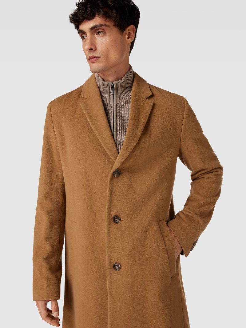 Mantel mit Knopfleiste Modell 'Hyde' in camel