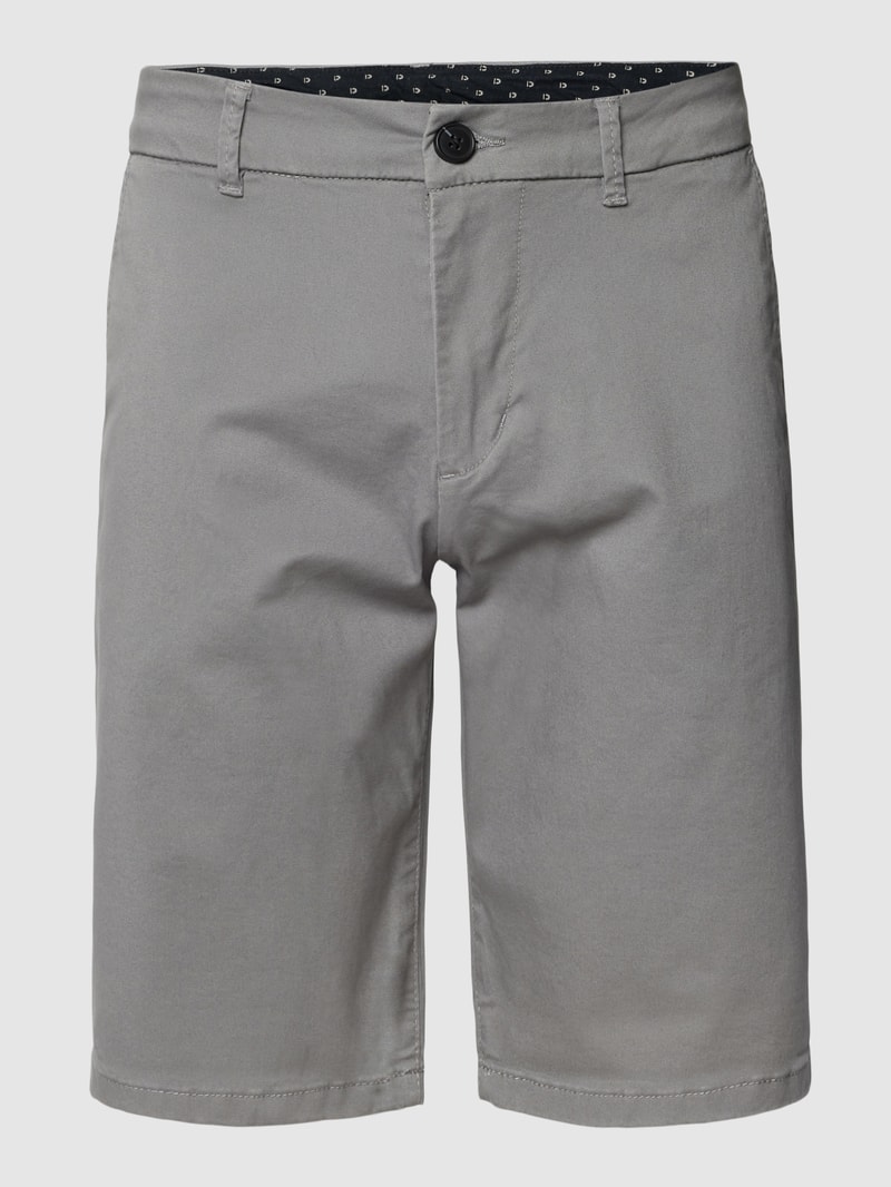 Slim Fit Chino-Shorts mit Eingrifftaschen in mittelgrau