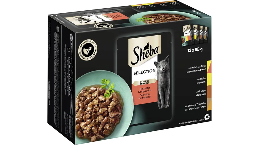 SHEBA® Selection in Sauce Herzhafte Komposition Portionsbeutel 1020 g