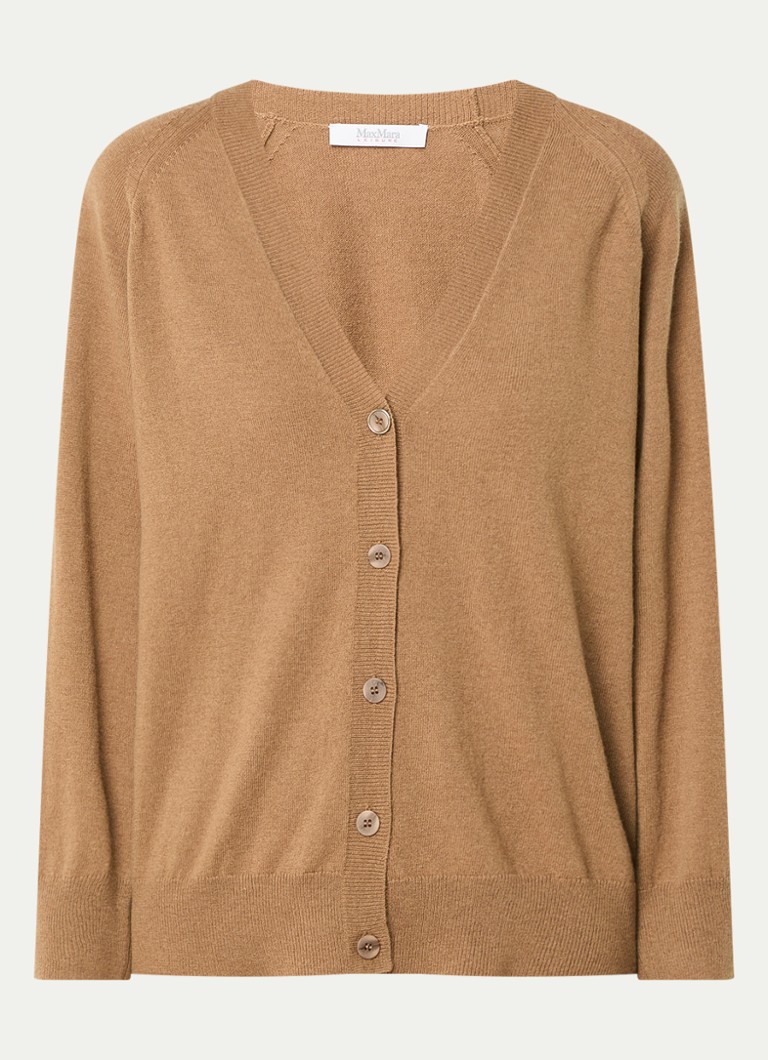 MaxMara  Ampezzo fijngebreid vest in kasjmierblend met V-hals