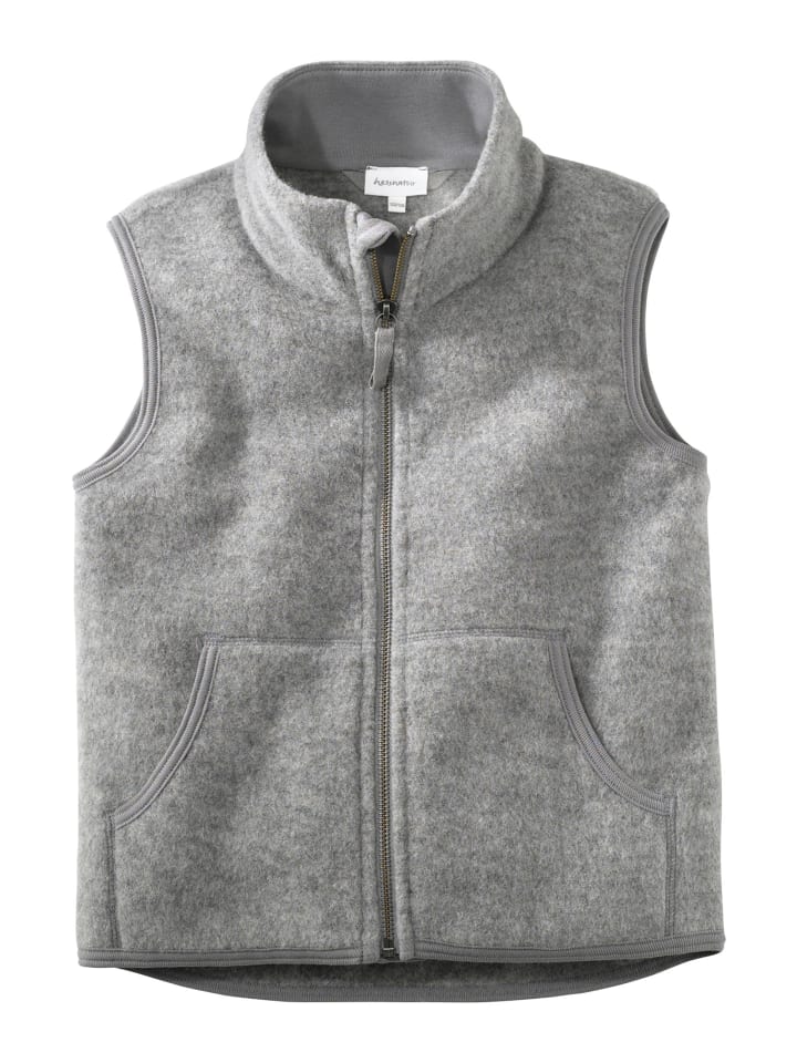 Hessnatur Wollfleece-Weste in grau günstig kaufen