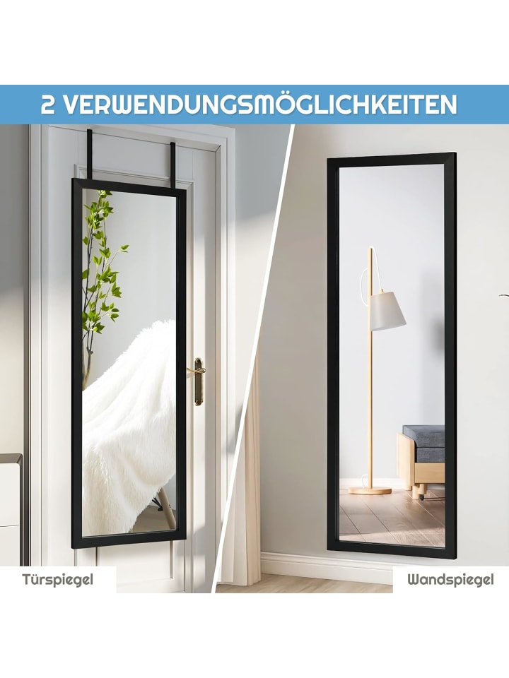 COSTWAY Wandspiegel in Schwarz günstig kaufen 120 cm
