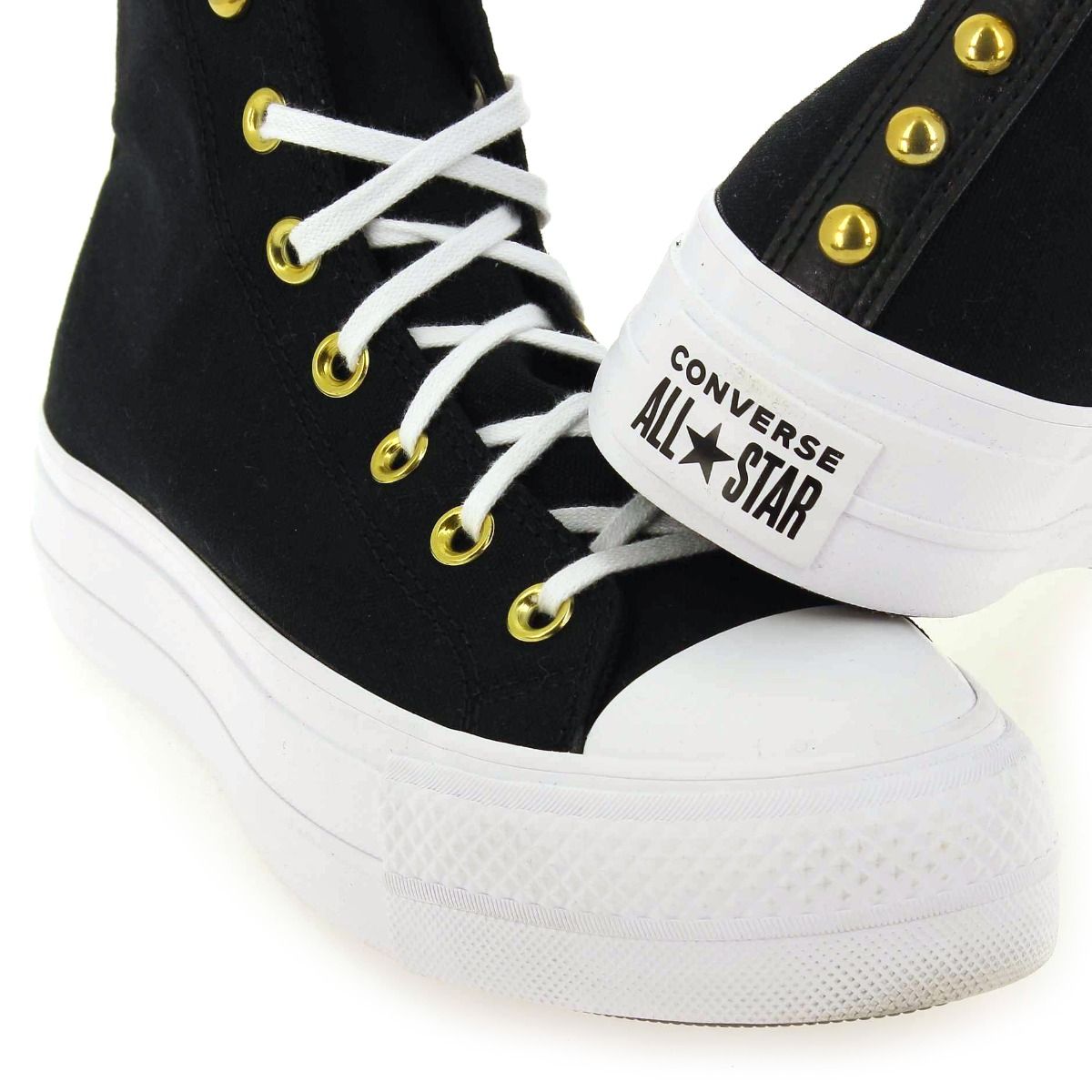 Converse  CTAS LIFT PLATFORM STAR STUDDED - Noir Or