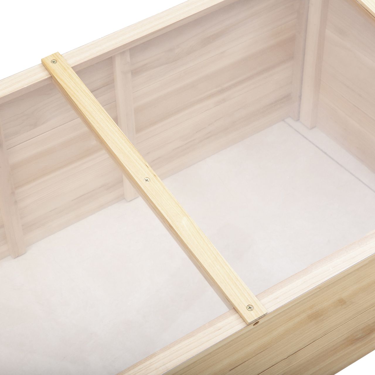 Outsunny Gewächshaus Holz Frühbeet Frühbeetkasten Natur Tanne PC-Platte 100 x 50 x 35 cm