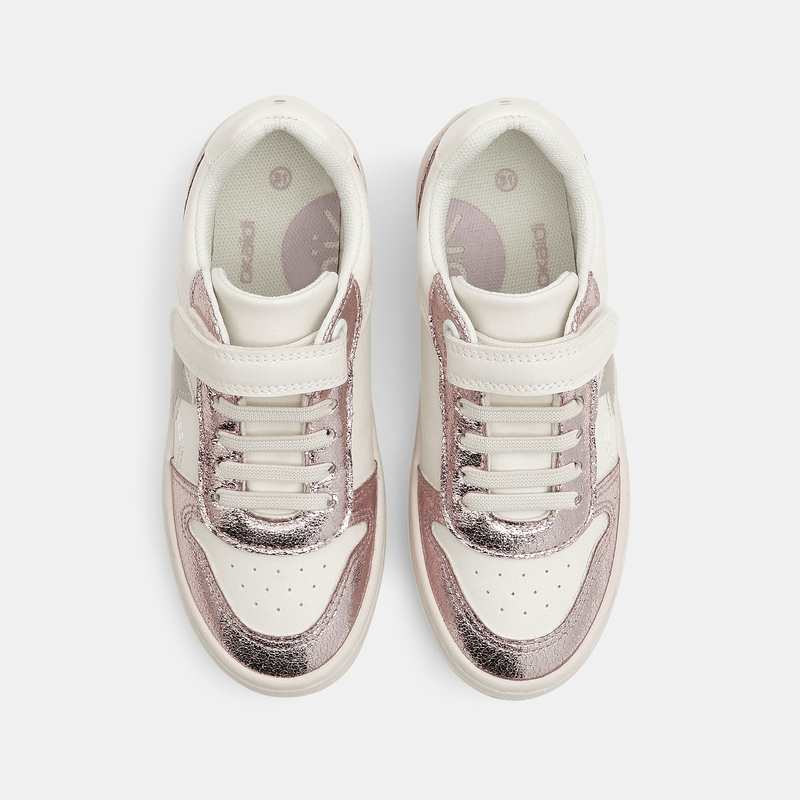 Baskets street brillantes roses fille