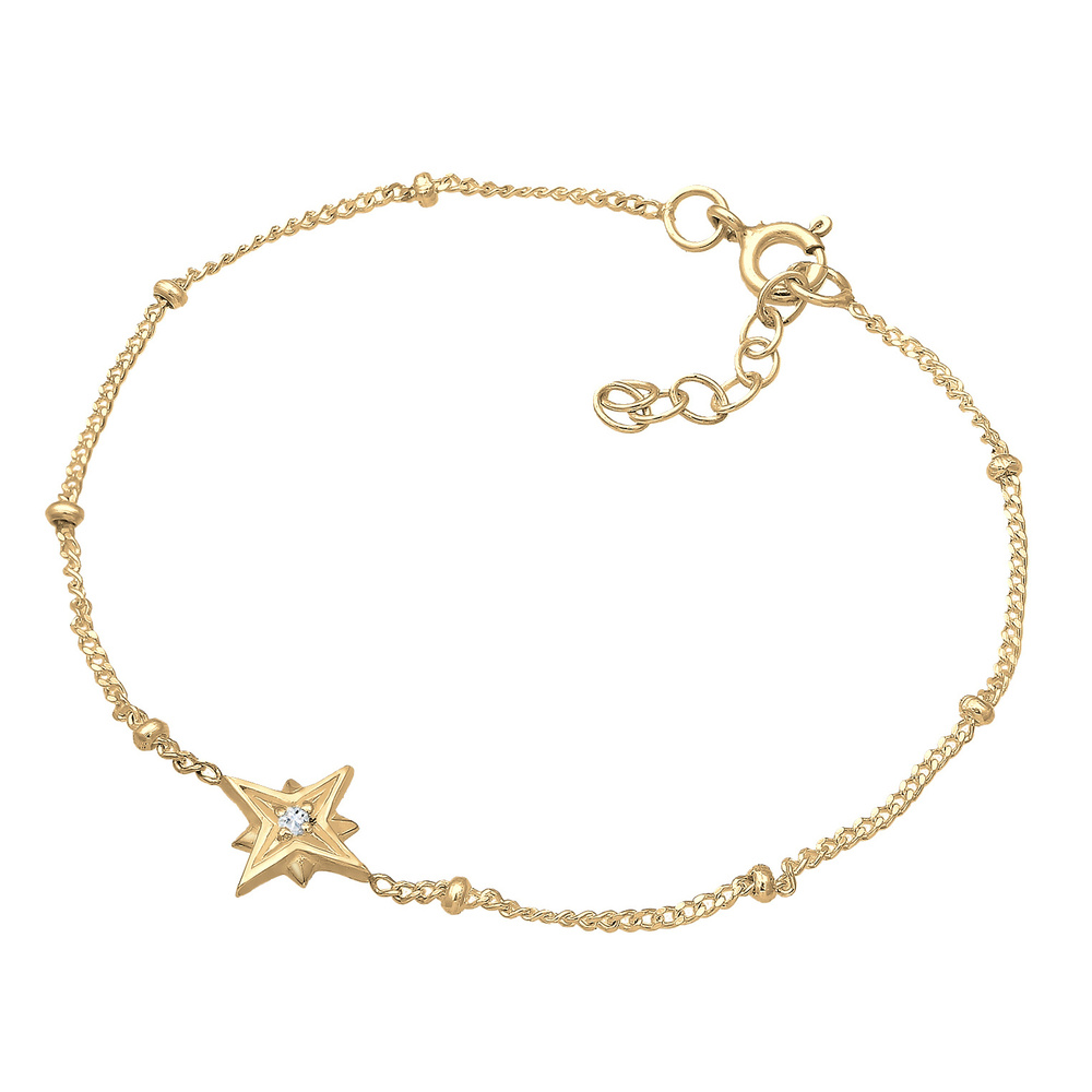 Elli Elli Bracelet Femmes Pendentif étoile boules avec pierre précieuse topaze en arge Bracelet