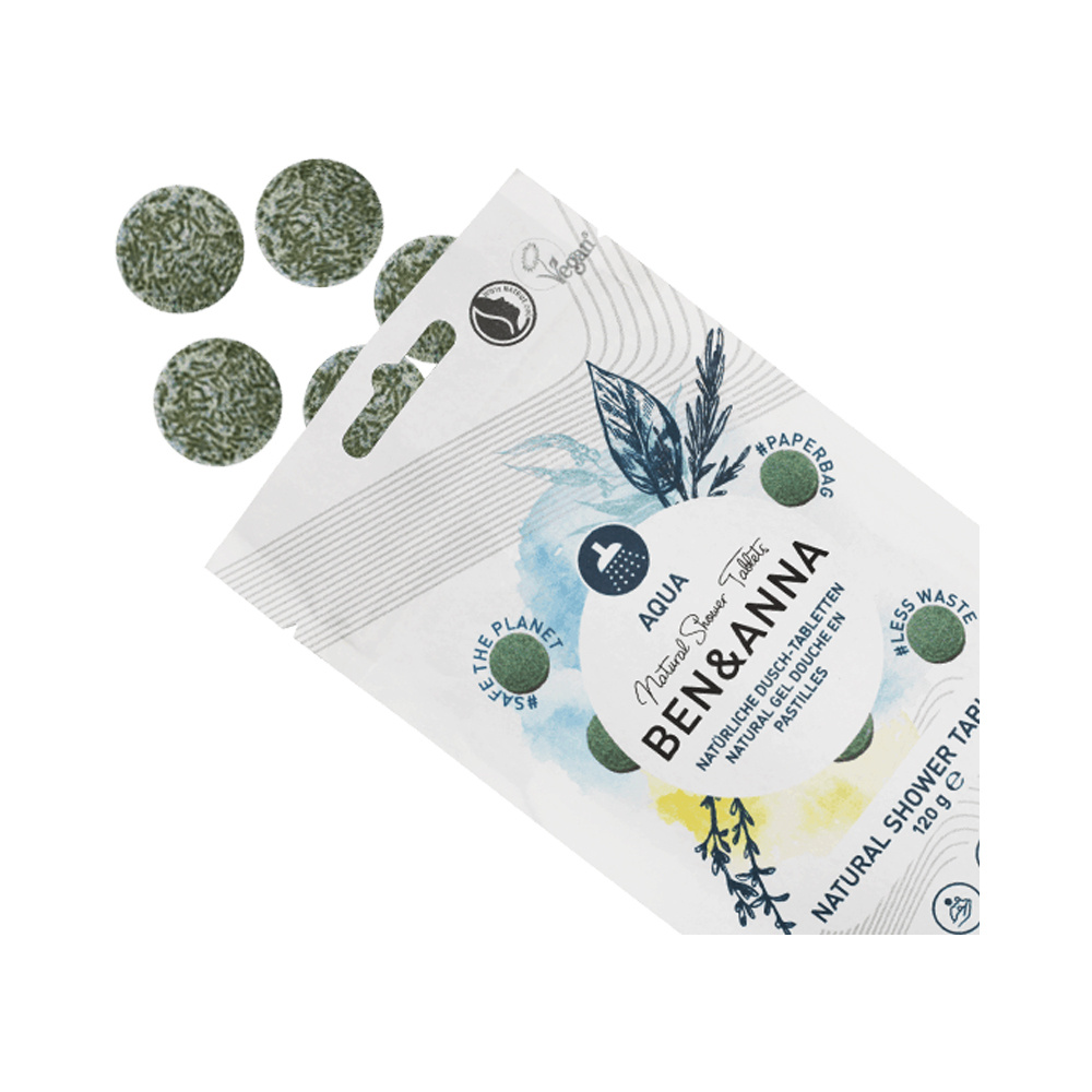 ben & anna Aqua Tabs Gel douche naturel solide en pastilles