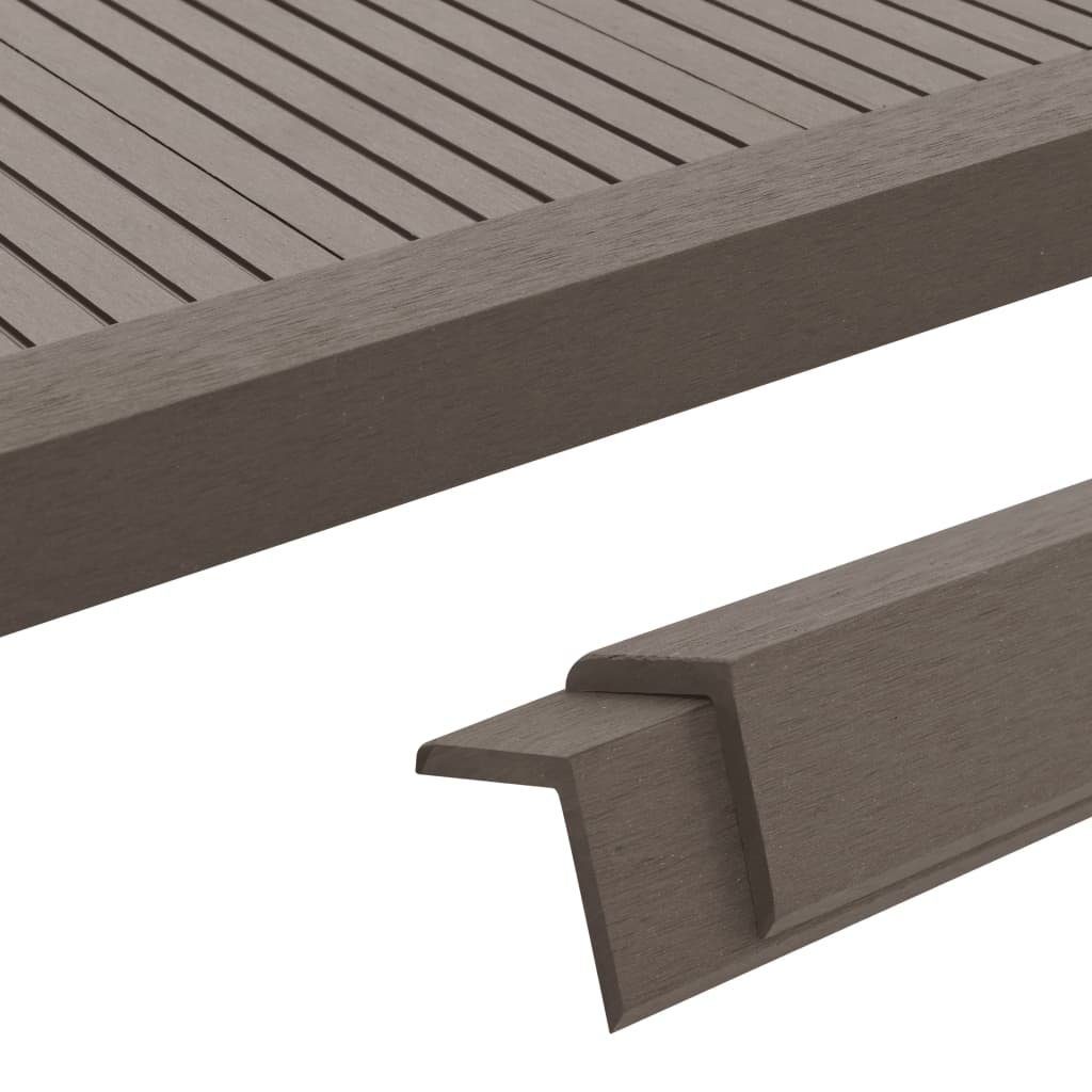 Teppichboden Winkelleisten 5 Stk. WPC 170 cm Dunkelbraun, vidaXL, Höhe: 4.5 mm