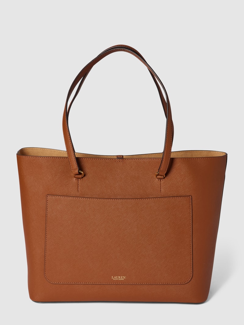 Tote Bag mit Label-Detail Modell 'KARLY' in cognac