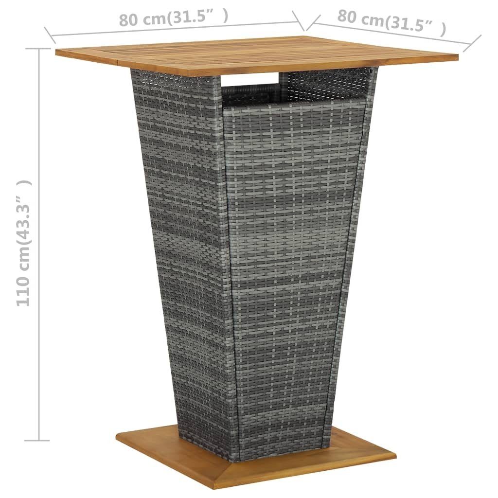 möbelando Stehtisch Wörrstadt (LxBxH: 80x80x110 cm), aus Akazienholz in Grau