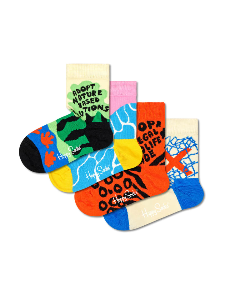 Happy Socks 4 Paar Socken Kids WWF Geschenk Box in Mehrfarbig günstig kaufen
