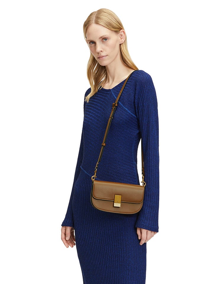 LIEBESKIND BERLIN Leder-Umhängetasche in Hellbraun - (B)22 x (H)12,5 x (T)4 cm günstig kaufen onesize