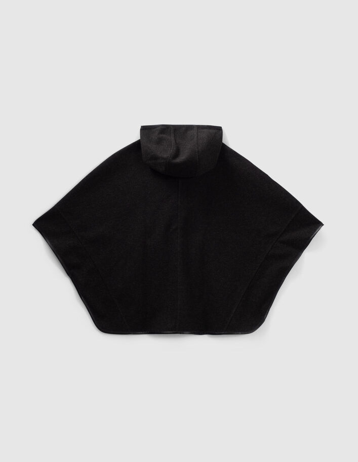 Manteau cape grise à capuche fille