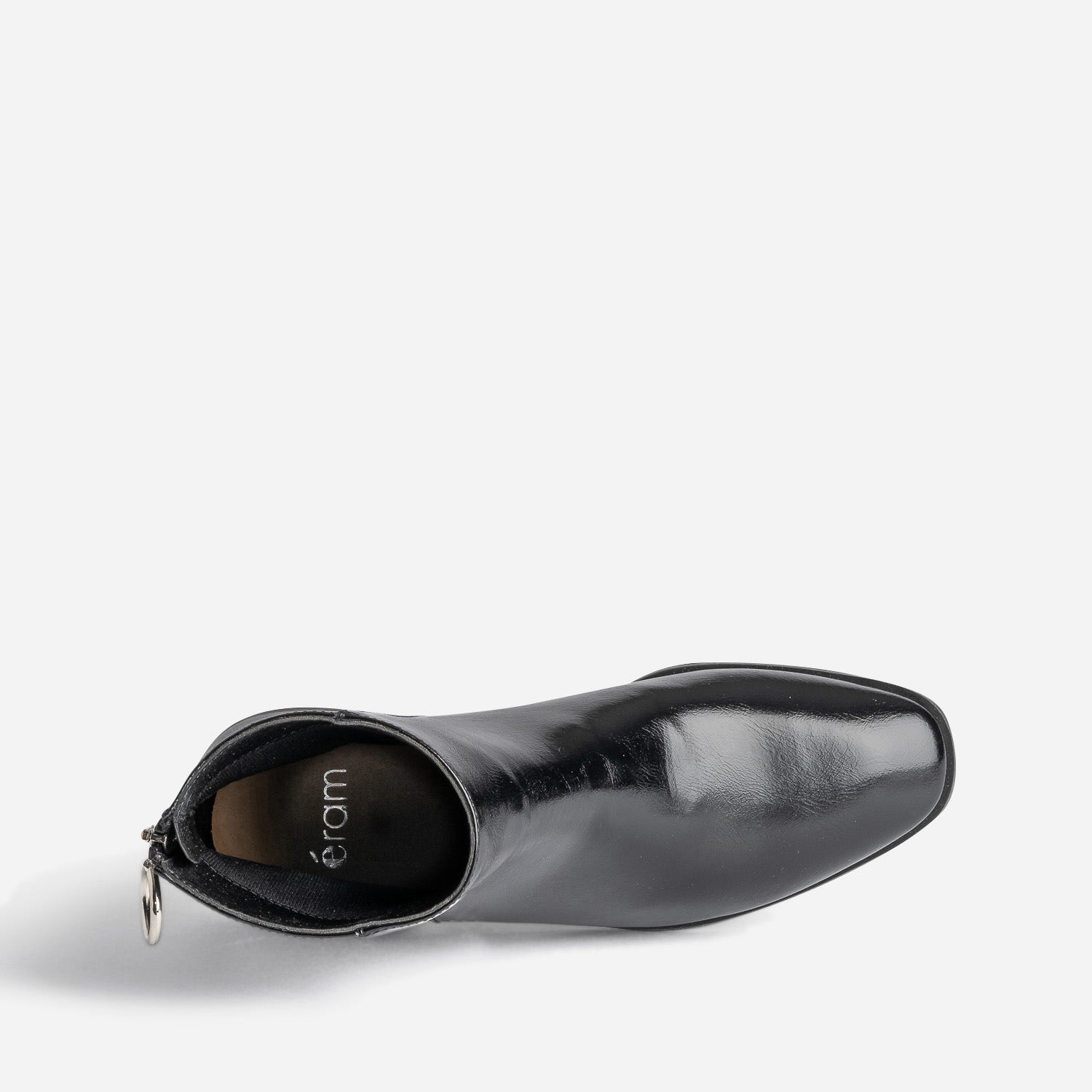 Boots noir glacé avec zip arrière