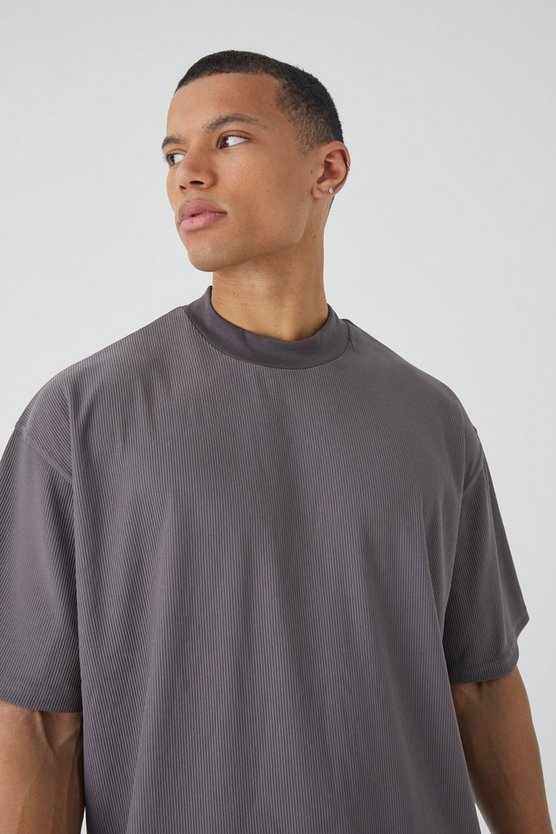 Tall geripptes Oversize Ottoman T-Shirt