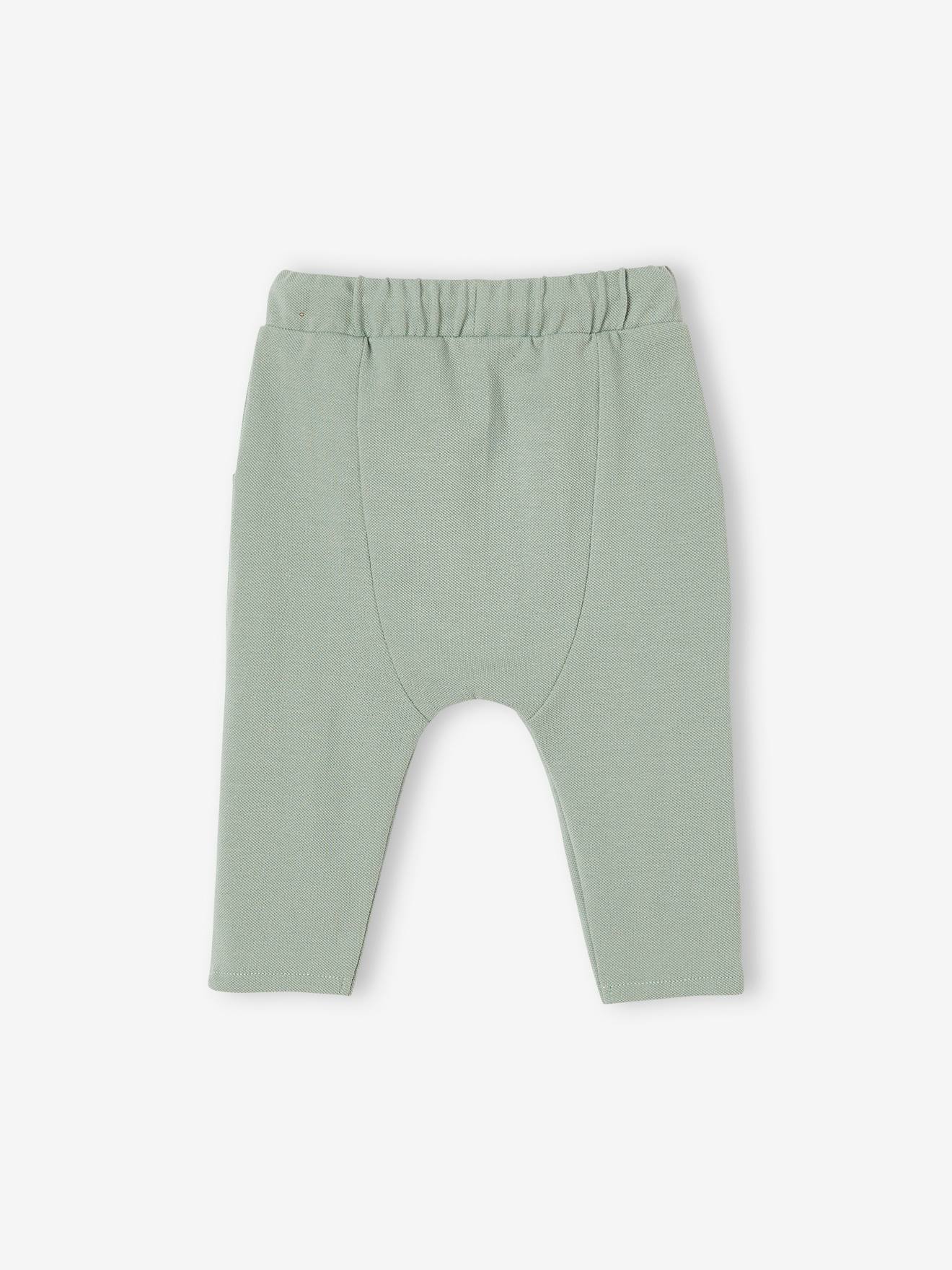 Pantalon bébé en maille piquée ocre