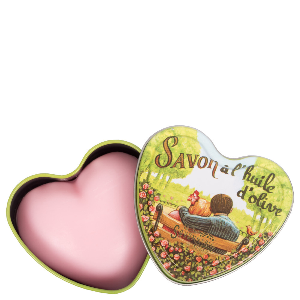 La savonnerie de nyons Savon 100g Rose et Boîte Métal Cœur Savon