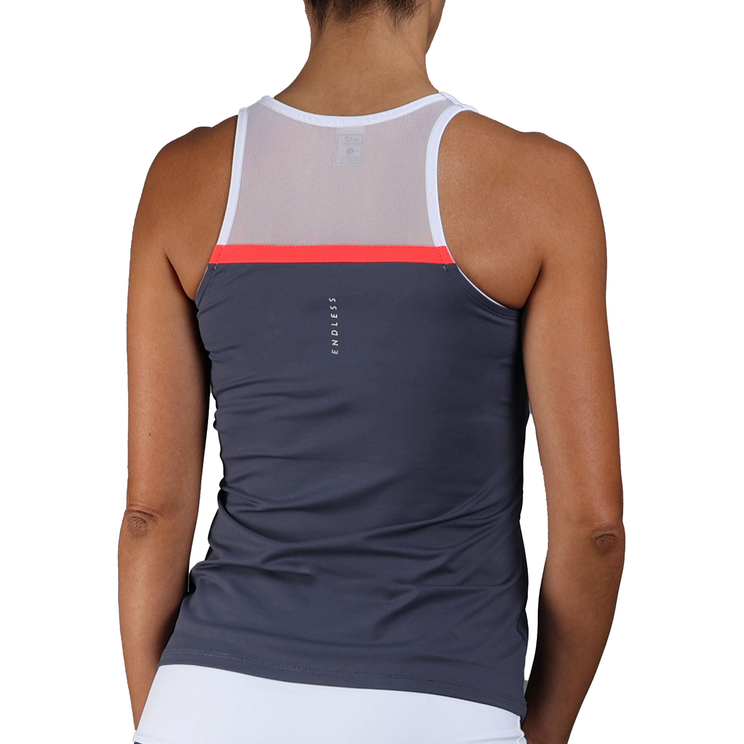 Lace Tank-Top Damen - Dunkelblau, Weiß