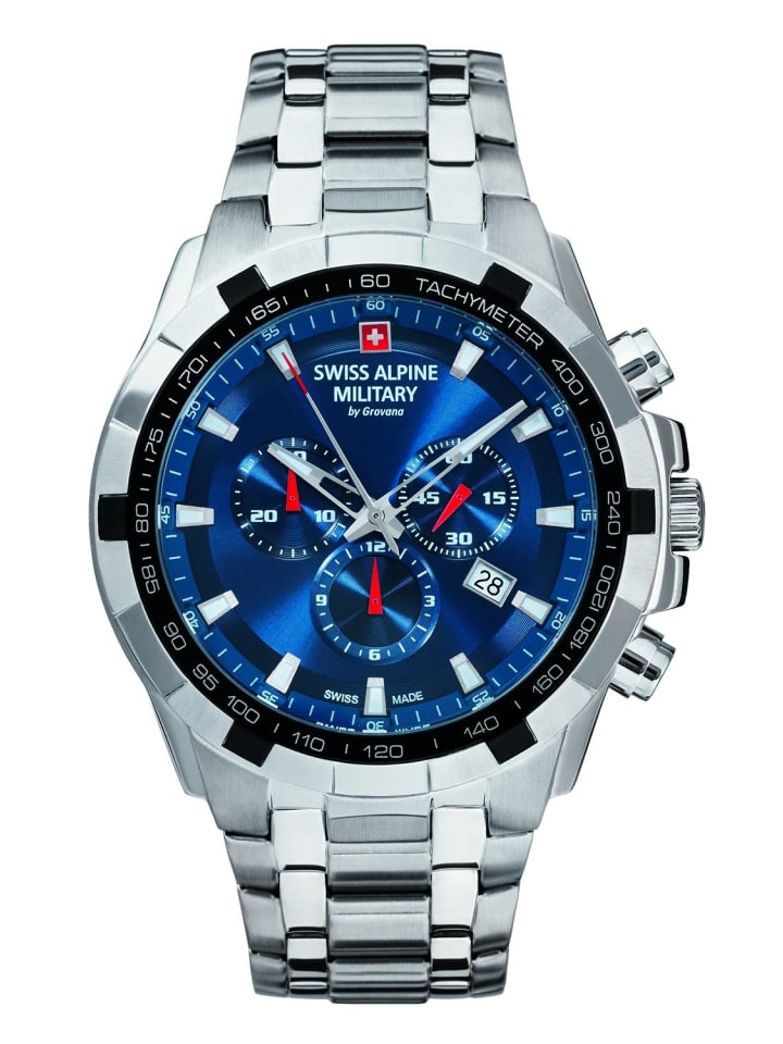 Swiss Alpine Military by Grovana Chronograph 7043 silberfarben in silber günstig kaufen onesize