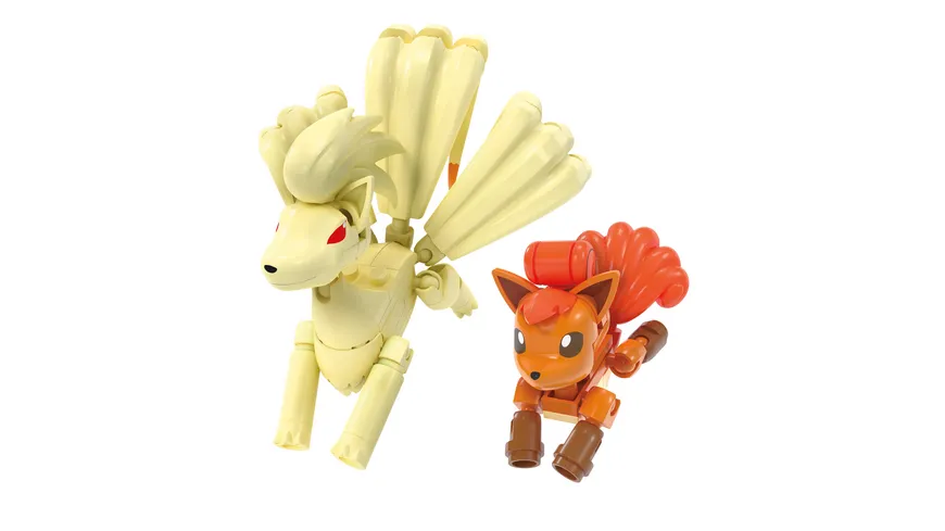 MEGA Pokémon Vulpix Evolutionsset (145 Teile) mit 2 beweglichen Actionfiguren für Kinder