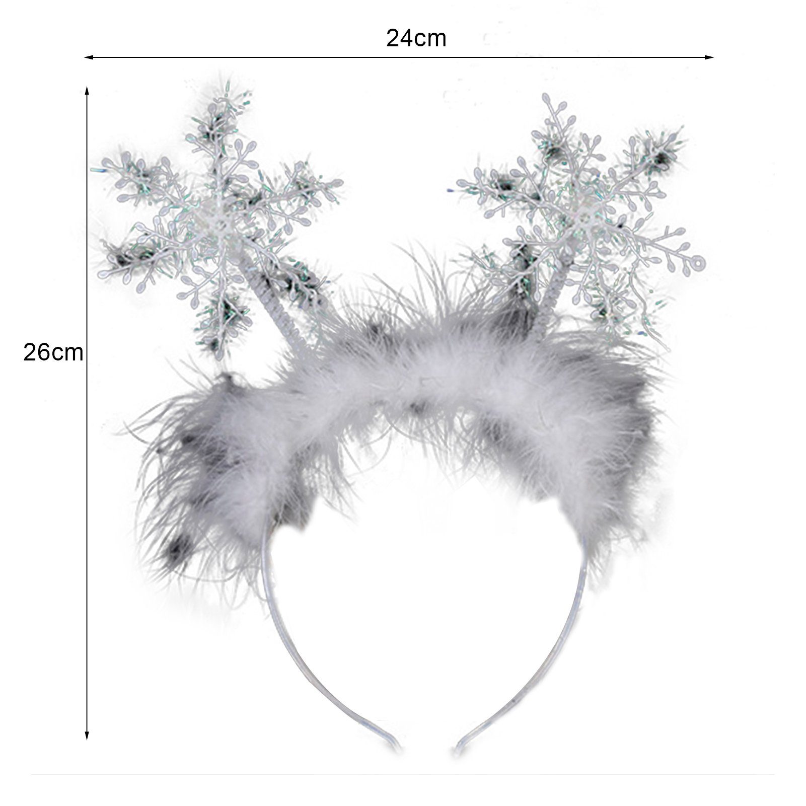 Rutaqian Haarband Weihnachten Kopfbedeckung Schneeflocke Haarband, Niedliche Party-Requisiten Schneeflocken-Mädchen-Weihnachtskopfschmuck, Plüsch-Weihnachtsstirnband