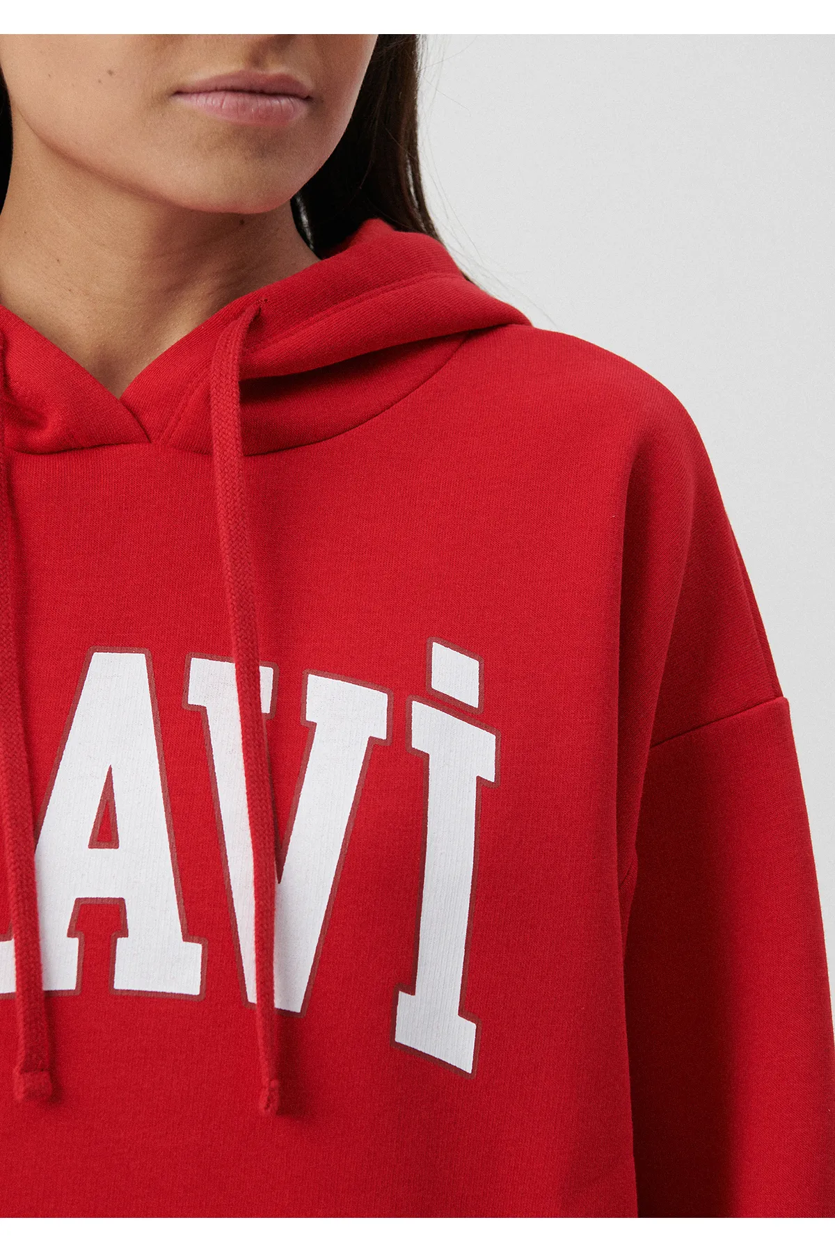 Mavi  Rotes Kapuzen-Sweatshirt mit Logo-Print 1600361-86417