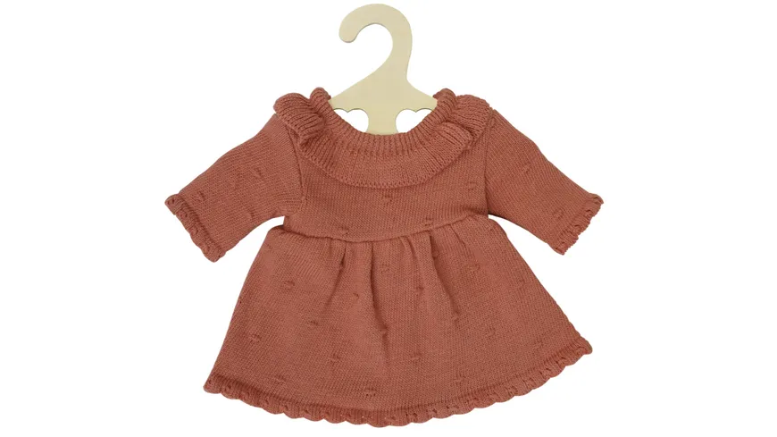 Heless - Puppen-Strickkleid aus 100 % Bio-Baumwolle, pfirsich, Gr. 28-35 cm