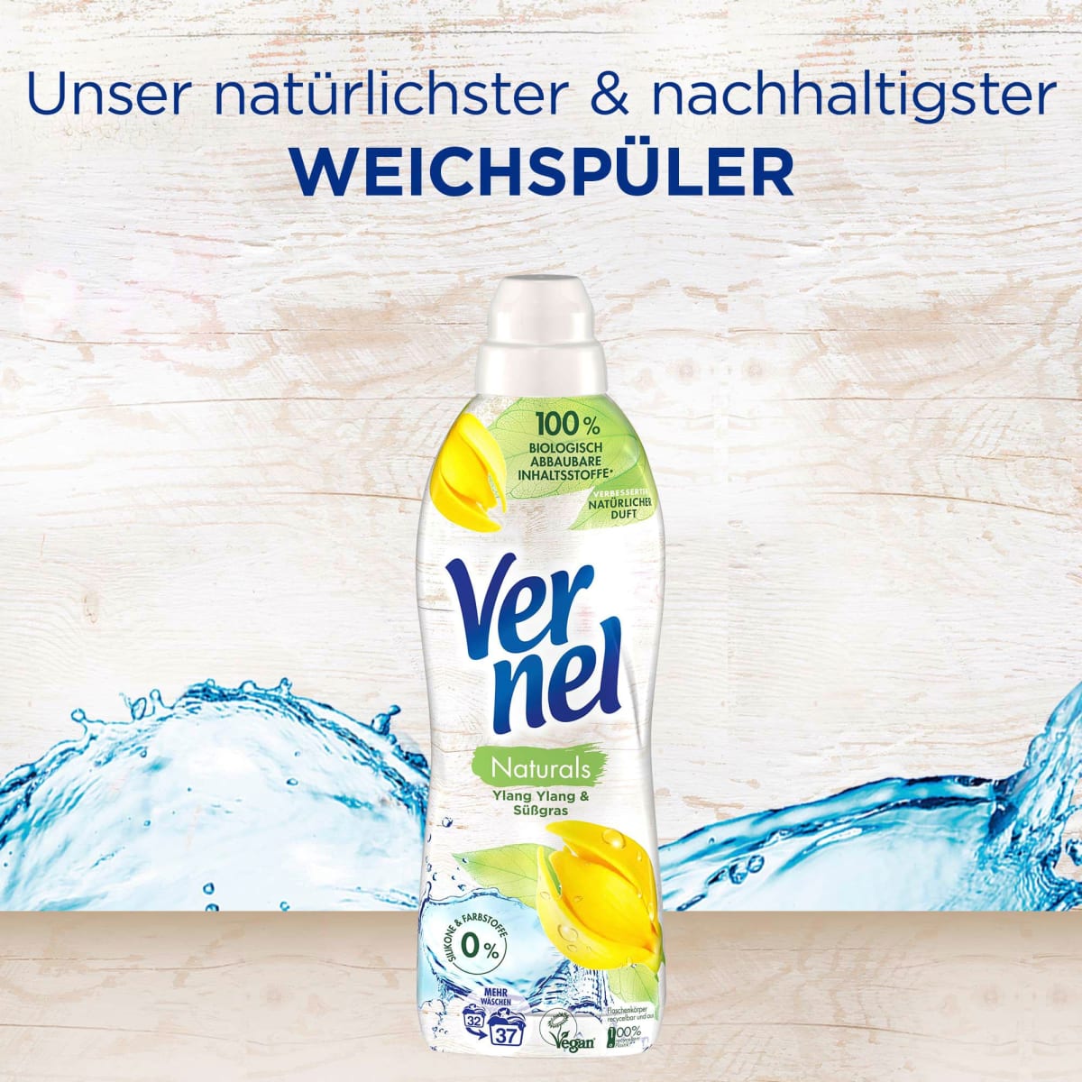 Weichspüler naturals Ylang Ylang & Süßgras 37 WL, 0,814 l