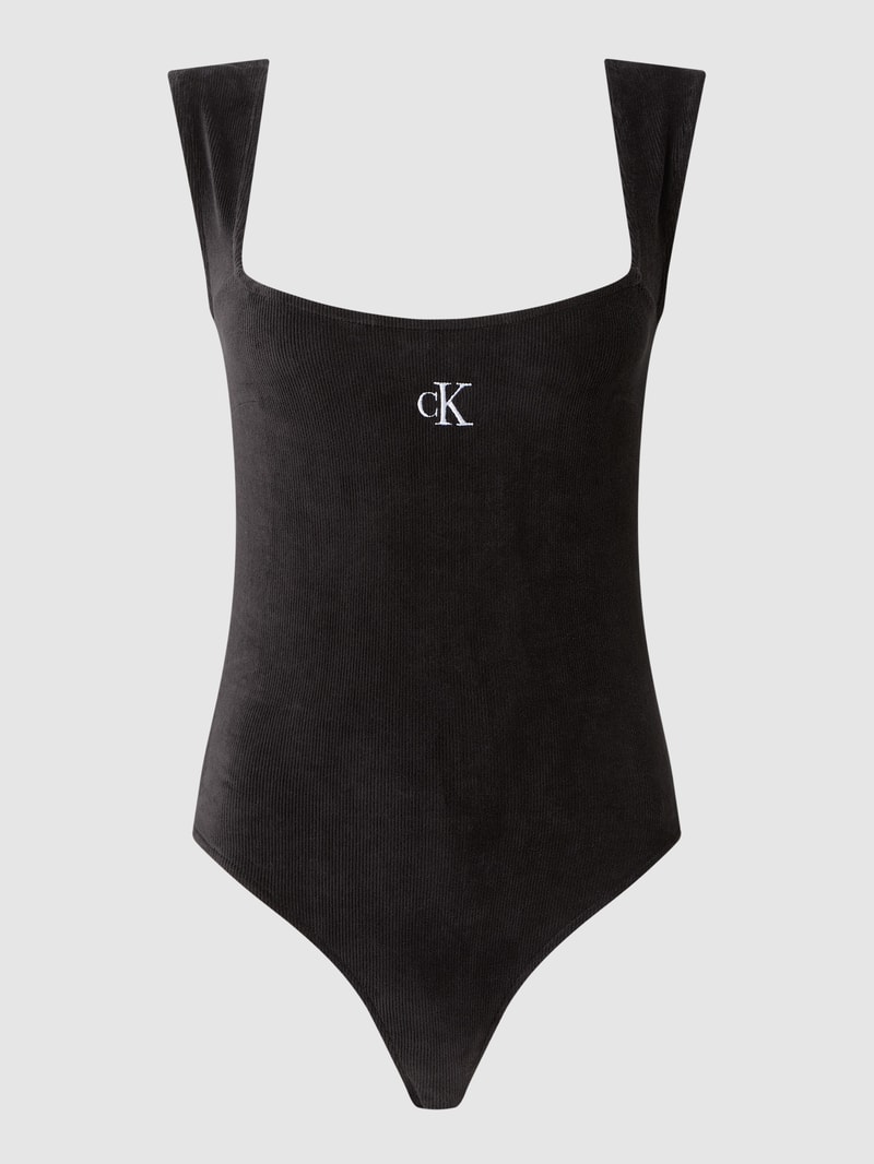 Body aus Cord in schwarz