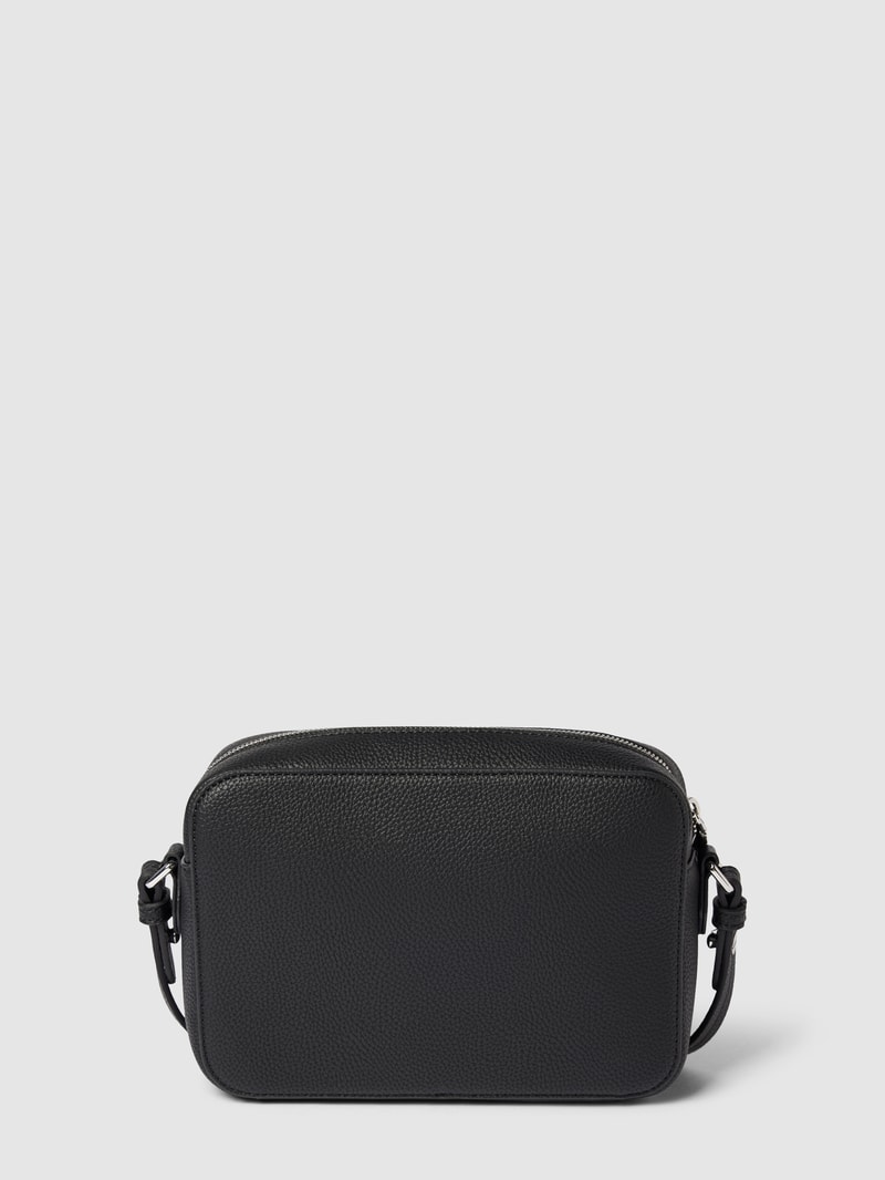 Handtasche mit Label-Prägung Modell 'lettera' in black