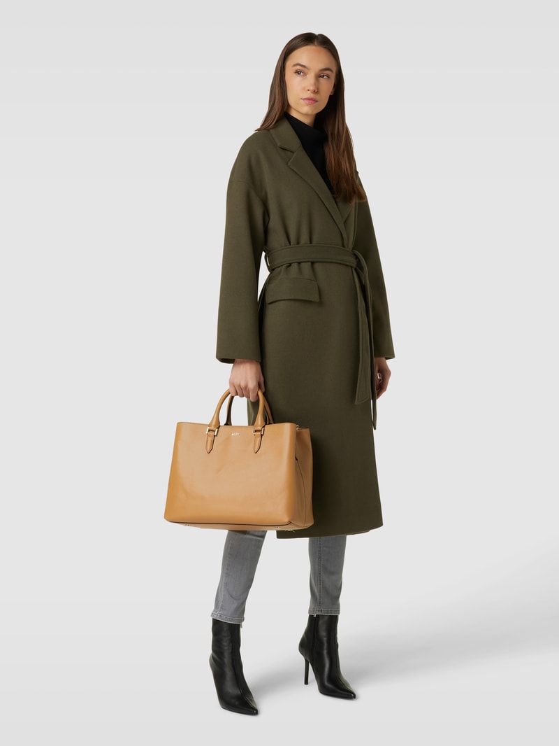 Handtasche mit Label-Applikation Modell 'Alyce' in camel