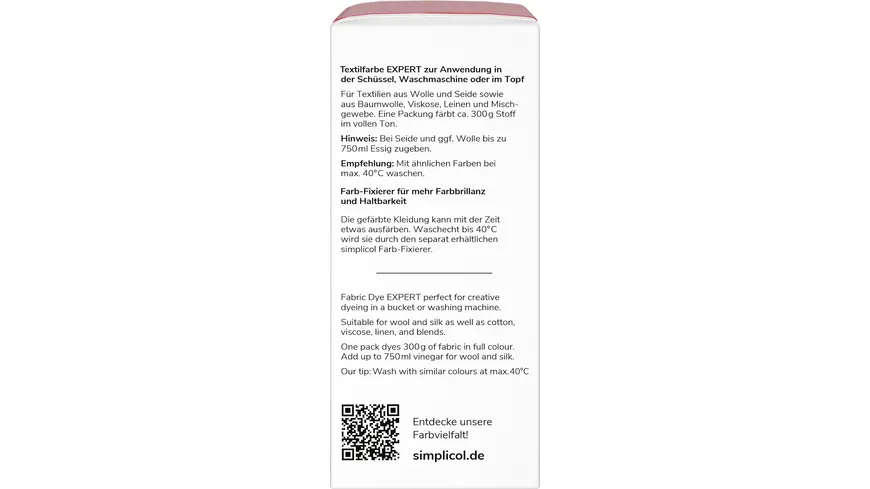 simplicol Textilfarbe expert Mohn-Rot 150 g