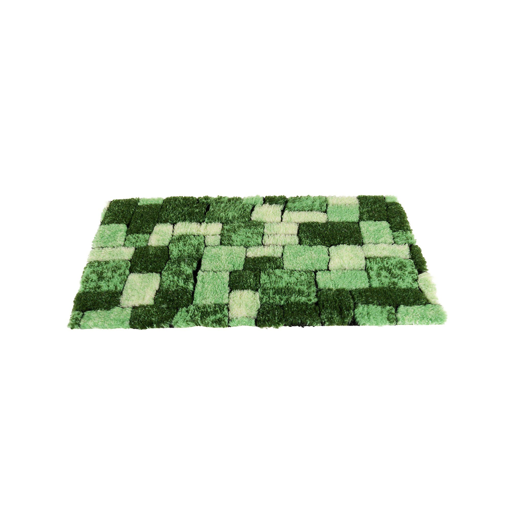 Tapis de bain mosaïque toucher peluche