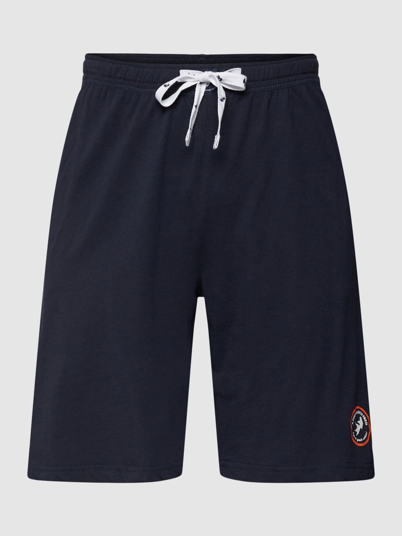 Sweatshorts in melierter Optik in marineblau
