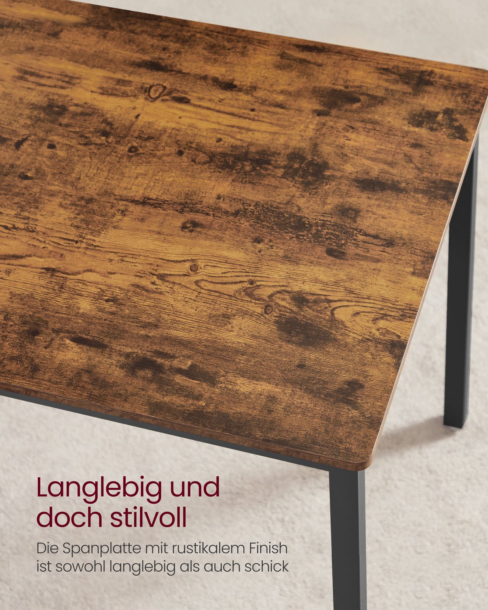 VASAGLE Essgruppe, (Set, 3-tlg), Küchentisch 70 x 110 x 75 cm, 2 Bänke je 30 x 97 x 50 cm