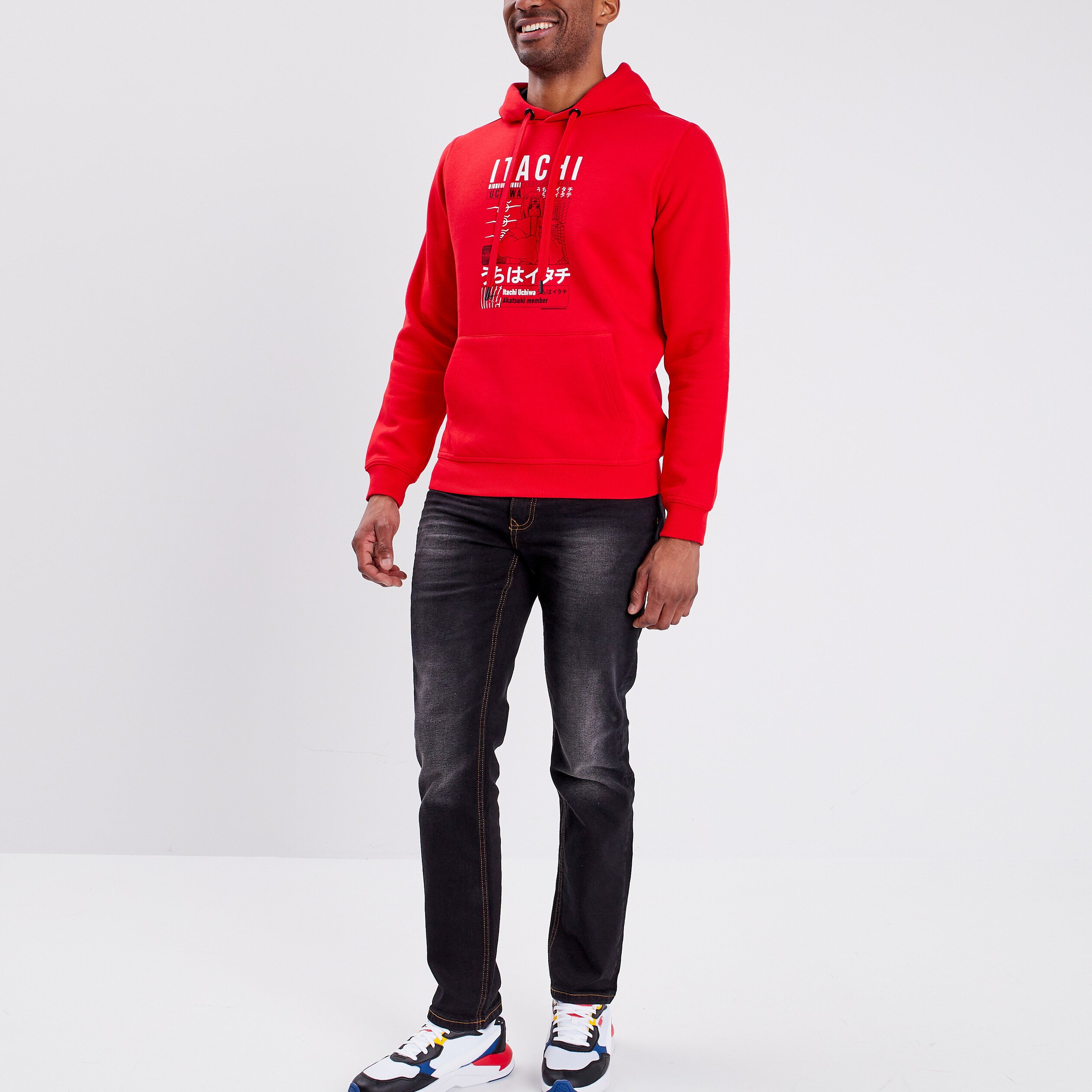 Sweat à capuche hoodie Itachi Naruto rouge homme | La Halle