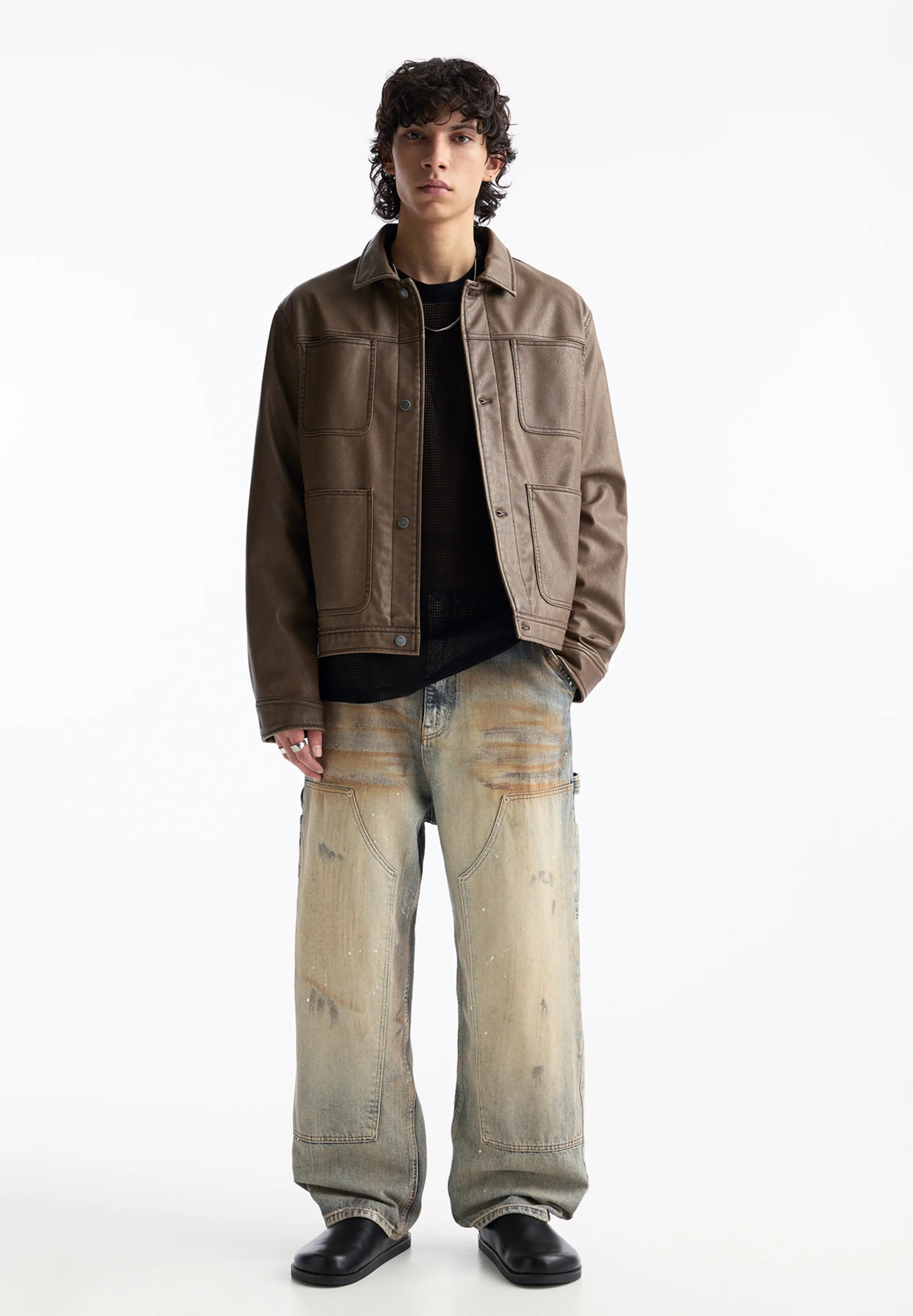 PULL&BEAR UTILITY - Chaqueta de piel sintética