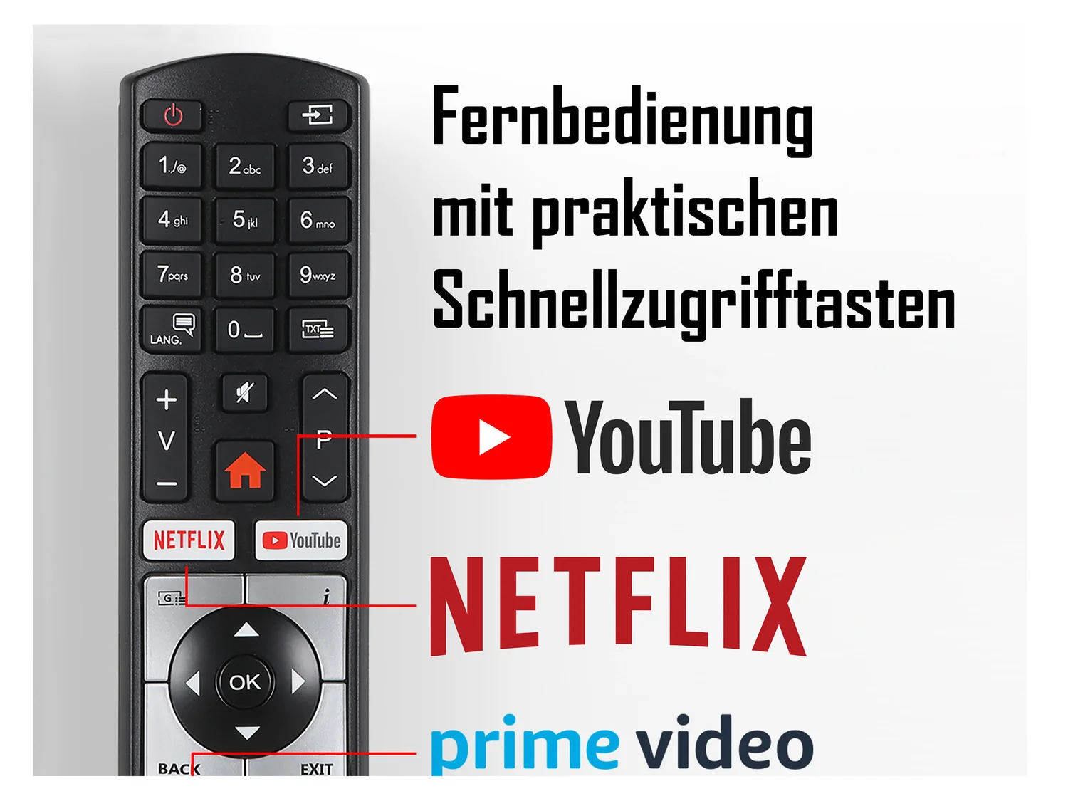 TELEFUNKEN »QU43-65K800« QLED Fernseher Smart TV 4K UHD mit Dolby Vision HDR