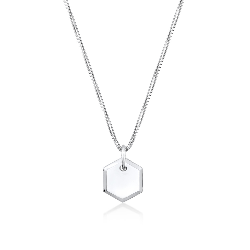 Elli Elli Collier Elli - Hexagone Collier Femme - (925/1000) Argent Bijoux