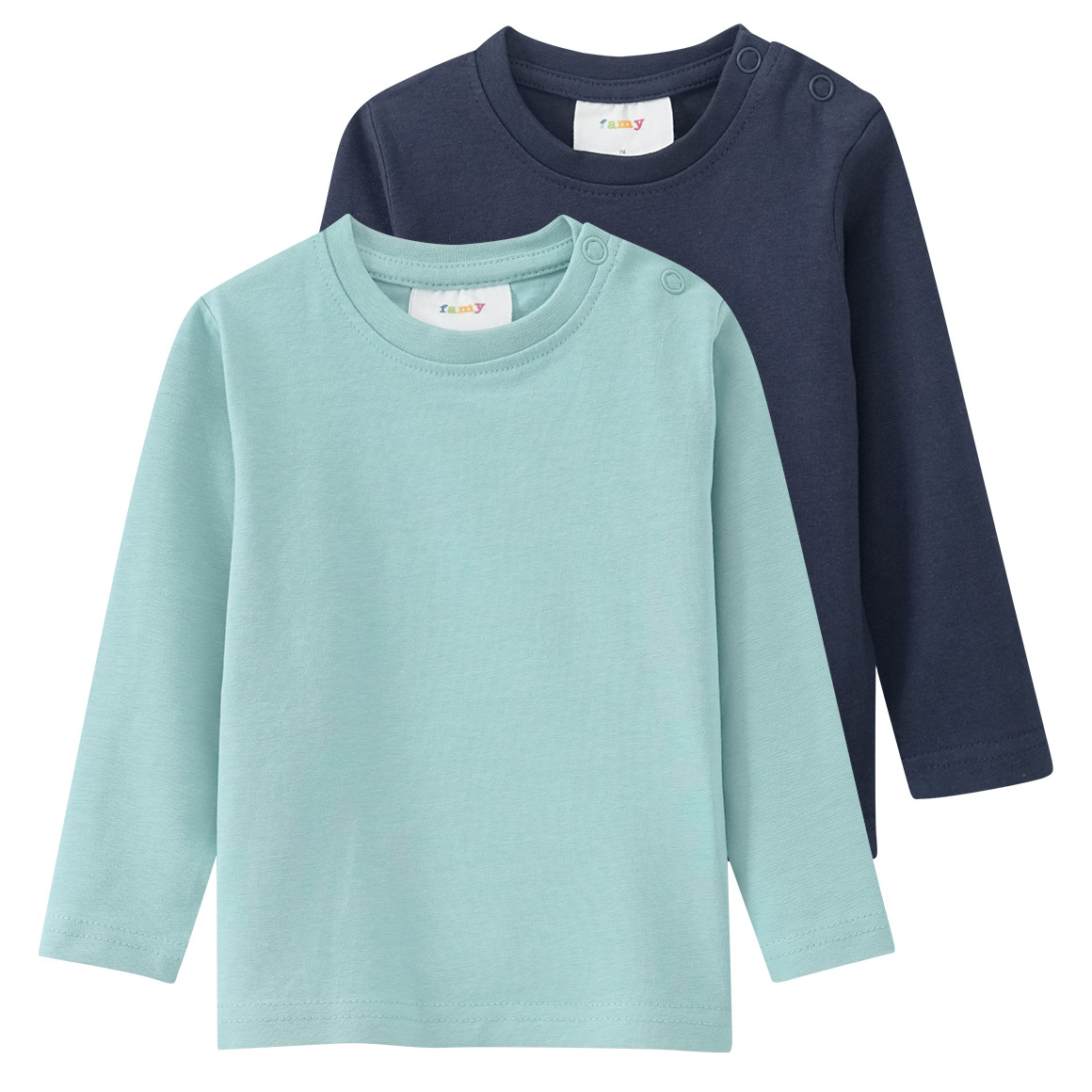 2 Baby Langarmshirts im Basic-Style