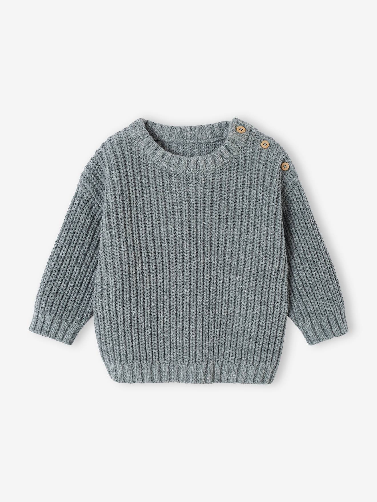 Pull en côte perlée bébé écru