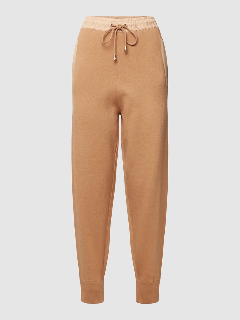 Sweatpants mit Tunnelzug Modell 'Floralia' in camel