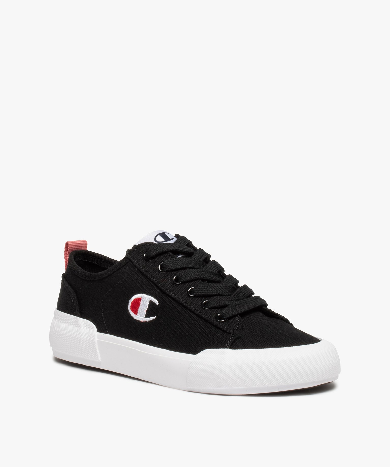 Baskets femme en toile unie à lacets – Champion Revoli noir | GEMO