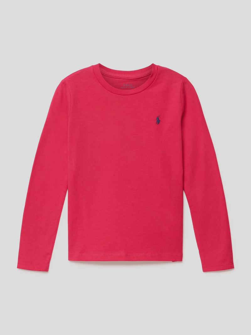 Longsleeve mit Label-Stitching in pink