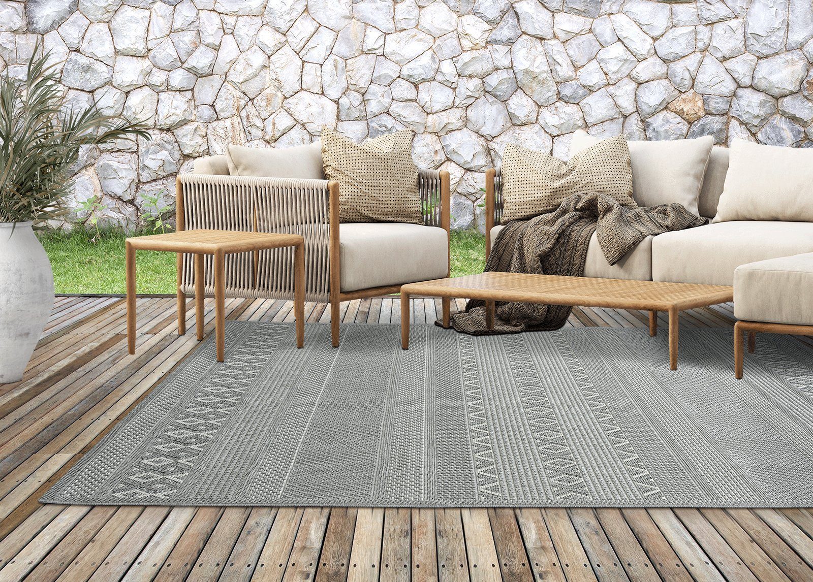 Teppich Calgary - robuster Outdoor Teppich, auch für Küche oder Esszimmer, the carpet, Rechteck