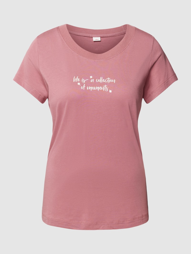 T-Shirt mit Statement-Print in bordeaux rot